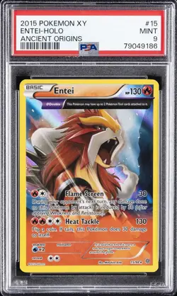 2015 POKEMON XY ANCIENT ORIGINS #15 ENTEI-HOLO PSA 9 - Image 1