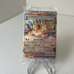 FLAREON EX 014/131 Pokemon Prismatic Evolutions Stamp Sealed Promo Surprise Box - Image 1