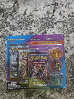 Pokemon XY Breakthrough 3 Pack Sealed Blister Pin Set Mega Charizard🔥🔥 - Image 1