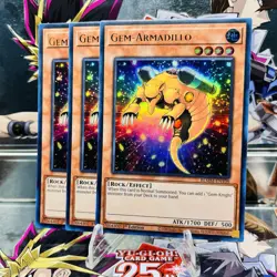 3x Yugioh Playset Gem-Armadillo BLMM-EN108 Ultra Rare 1st Ed Near Mint - Image 1