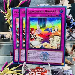 3x Yugioh Playset Dragonmaid Downtime BLMM-EN068 Ultra Rare 1st Ed Near Mint - Image 1