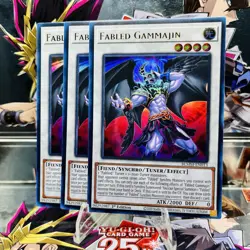 3x Yugioh Playset Fabled Gammajin BLMM-EN013 Ultra Rare 1st Ed Near Mint - Image 1