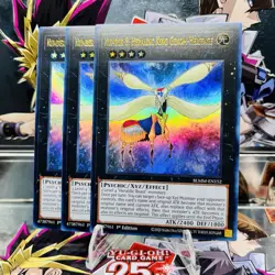 3x Yugioh Playset Number 8: Heraldic King Genom-Heritage BLMM-EN152 Ultra Rare - Image 1