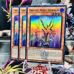 3x Yugioh Playset Orcust Harp Horror BLMM-EN085 Ultra Rare 1st Ed Near Mint - Image 1