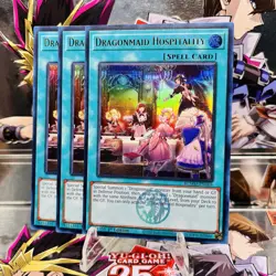 3x Yugioh Playset Dragonmaid Hospitality BLMM-EN065 Ultra Rare 1st Ed Near Mint - Image 1