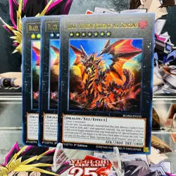 3x Yugioh Playset Blaze, Supreme Ruler of all Dragons BLMM-EN155 Ultra Rare NM - Image 1