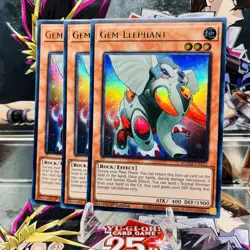 3x Yugioh Playset Gem-Elephant BLMM-EN112 Ultra Rare 1st Ed Near Mint - Image 1
