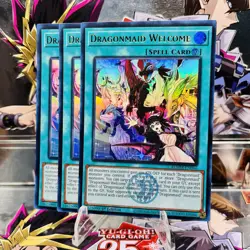 3x Yugioh Playset Dragonmaid Welcome BLMM-EN066 Ultra Rare 1st Ed Near Mint - Image 1