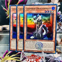 3x Yugioh Playset Chamber Dragonmaid BLMM-EN062 Ultra Rare 1st Ed Near Mint - Image 1