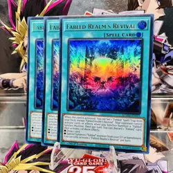 3x Yugioh Playset Fabled Realm's Revival BLMM-EN015 Ultra Rare 1st Ed Near Mint - Image 1
