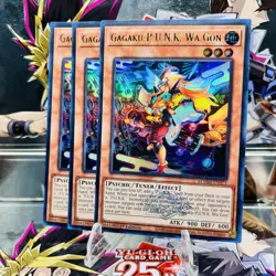 3x Yugioh Playset Gagaku-P.U.N.K. Wa Gon BLMM-EN071 Ultra Rare 1st Ed Near Mint - Image 1