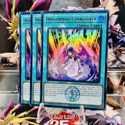 3x Yugioh Playset Dragonmaid Changeover BLMM-EN067 Ultra Rare 1st Ed Near Mint - Image 1