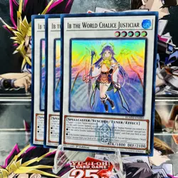 3x Yugioh Playset Ib the World Chalice Justiciar BLMM-EN089 Ultra Rare Near Mint - Image 1