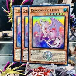 3x Yugioh Playset Dragonmaid Ernus BLMM-EN055 Ultra Rare 1st Ed Near Mint - Image 1
