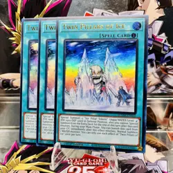 3x Yugioh Playset Twin Pillars of Ice BLMM-EN032 Ultra Rare 1st Ed Near Mint - Image 1