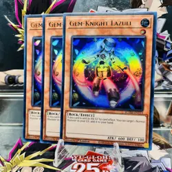3x Yugioh Playset Gem-Knight Lazuli BLMM-EN113 Ultra Rare 1st Ed Near Mint - Image 1