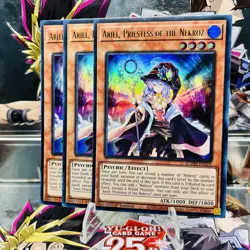 3x Yugioh Playset Ariel, Priestess of the Nekroz BLMM-EN128 Ultra Rare Near Mint - Image 1