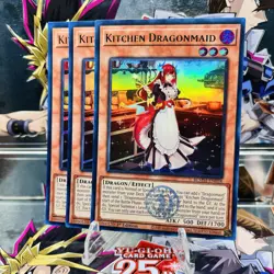 3x Yugioh Playset Kitchen Dragonmaid BLMM-EN058 Ultra Rare 1st Ed Near Mint - Image 1