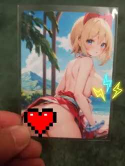 BLONDE MOUNTAIN BEAUTY WAIFU ANIME CARD - Image 1