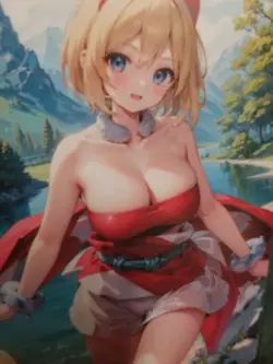 BLONDE MOUNTAIN BEAUTY WAIFU ANIME CARD - Image 2