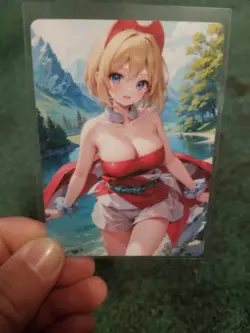 BLONDE MOUNTAIN BEAUTY WAIFU ANIME CARD - Image 3