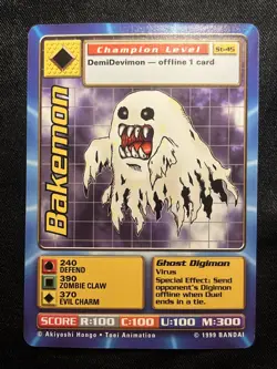 Bakemon ST-45 Champion Level Digimon Digi Battle Starter 1 Card 1999 Bandai - Image 1