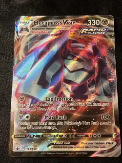 Metagross Vmax 113/198 Chilling Reign NM Full Art Ultra Rare Pokemon Card - Image 1