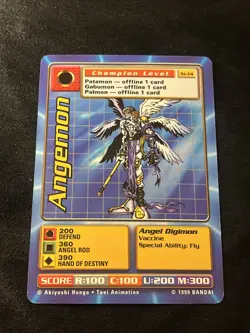 Angemon Champion Level Digimon Trading Card St-14 (Bandai, 1999) - Image 1