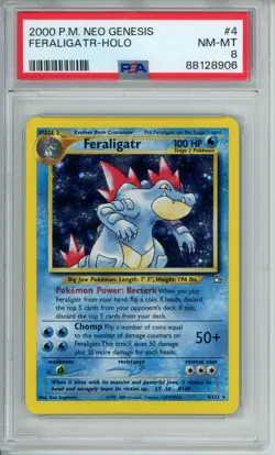 Pokemon Neo Genesis Feraligatr Holo #4 - PSA 8 - Image 1