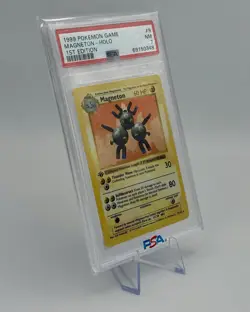 1ST EDITION Shadowless 1999 Pokemon Magneton Holo Rare 9/102 PSA 7 NM - Image 2