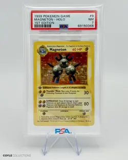 1ST EDITION Shadowless 1999 Pokemon Magneton Holo Rare 9/102 PSA 7 NM - Image 5