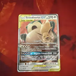 Eevee & Snorlax GX (ULTRA RARE) SM Tag Team Up 120/181 Pokemon Sun And Moon TCG - Image 1