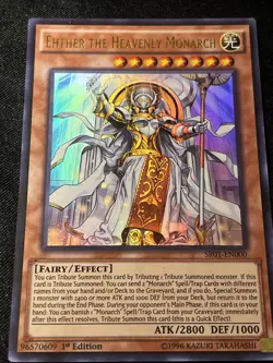 Yugioh Ehther the Heavenly Monarch SR01-EN000 Ultra Rare 1st Ed NM - Image 1