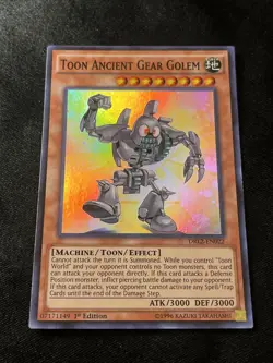 Yugioh Toon Ancient Gear Golem DRL2-EN022 Super Rare 1st Ed NM - Image 1