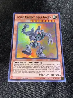 Yugioh Toon Ancient Gear Golem DRL2-EN022 Super Rare 1st Ed NM - Image 2