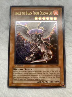 1st Edition Horus The Black Flame Dragon LV6 Ultimate Rare SOD-EN007 Yugioh - Image 1