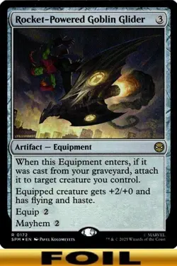 1x - Rocket-Powered Goblin Glider - FOIL #172 - Marvel's Spider-Man - NM MTG - Image 1