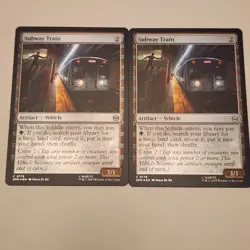 TWO IN LOT - Magic the Gathering Spider-Man MTG FOIL Subway Train Card #0178 - Image 1