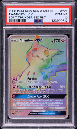 MIMIKYU GX 226/214 FULL ART POKEMON LOST THUNDER SUN & MOON RARE GRADED PSA 10 - Image 1