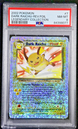 Pokemon Dark Raichu Legendary Coll. Reverse Holo Rare #7 PSA 8 - Image 1