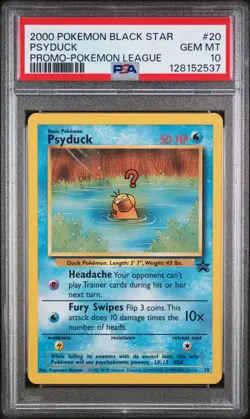 Pokemon League BLACK STAR PSYDUCK PROMO #20 PSA 10 GEM Mint - Image 1