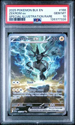 2025 POKEMON BLK EN-BLACK BOLT SPECIAL ILLUSTRATION RARE #166 ZEKROM EX PSA 10 - Image 1