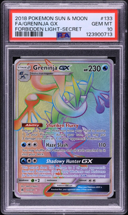 GRENINJA GX 133/131 FULL ART POKEMON FORBIDDEN LIGHT SUN & MOON GRADED PSA 10 - Image 1