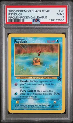 2000 POKEMON PROMO BLACK STAR POKEMON LEAGUE #20 PSYDUCK PSA 9 Mint - Image 1