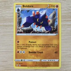 HEAVY MISCUT SQUARE CUT ERROR LP Boldore 087/203 Evolving Skies Pokemon Card - Image 1