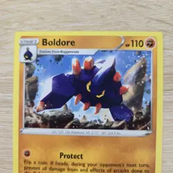 HEAVY MISCUT SQUARE CUT ERROR LP Boldore 087/203 Evolving Skies Pokemon Card - Image 3