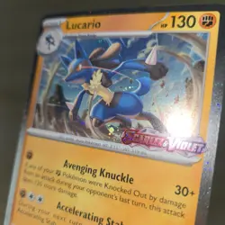 FART SWIRL 🌀💫 BLEED ERROR NM Lucario 114/198 Stamped Cosmos Holo Promo Pokemon - Image 1