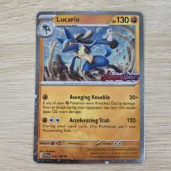 FART SWIRL 🌀💫 BLEED ERROR NM Lucario 114/198 Stamped Cosmos Holo Promo Pokemon - Image 4