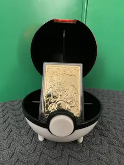 1999 Pokemon Burger King 23K Gold-Plated Charizard Card #06 w/Poke Ball (No Box) - Image 1