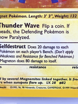 Magneton 9/102 NM Holo Base Set Unlimited Rare Pokemon TCG Card - Image 3